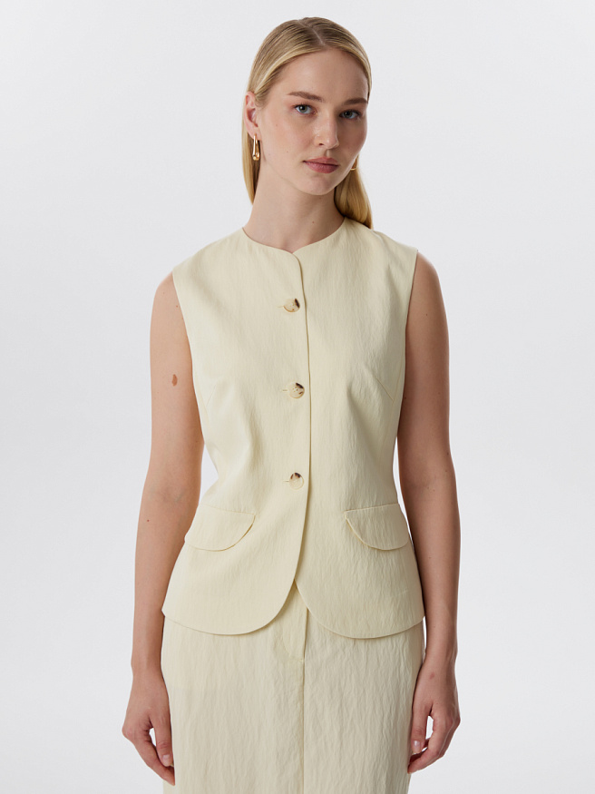 Однобортный жилет из вискозы