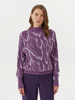 Джемпер из вязаного трикотажа с жаккардовым принтом