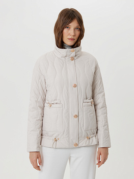 Стеганая куртка с карманами и воротником стойка