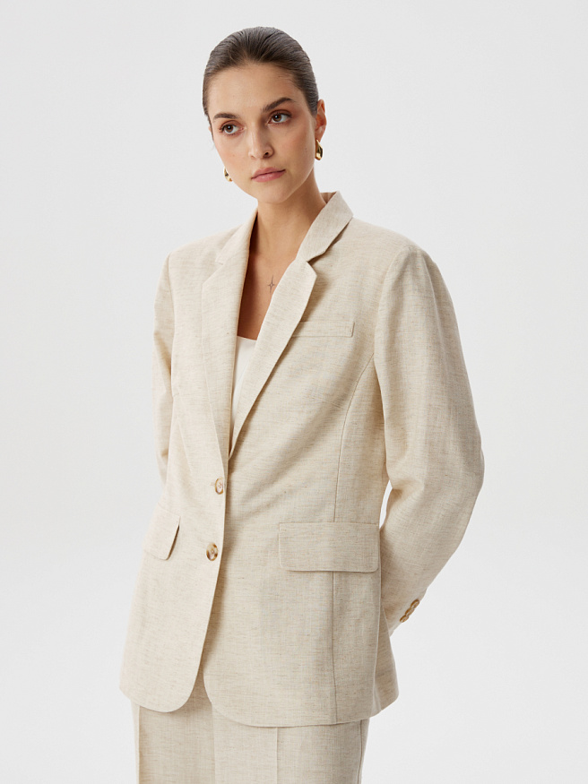Классический жакет без подкладки из льна и тенселя