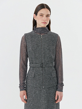 Жилет из твидовой костюмной ткани